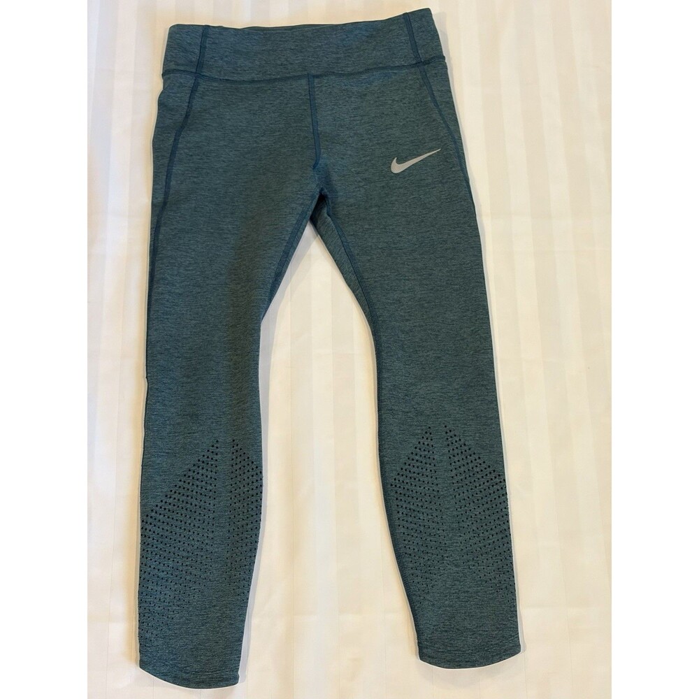 Nike Women’s Nike Running Dri-FIT Blue Ankle Leggings M Stretch Pull-On